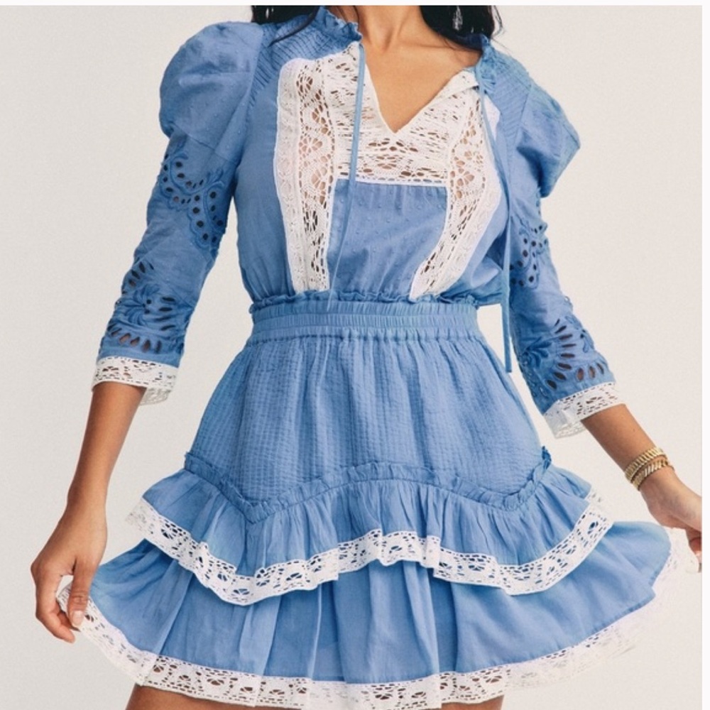 LOVESHACKFANCY ISIDORE MINI DRESS Size M
